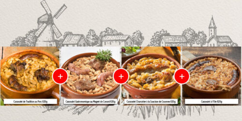 assortiment de 4 cassoulet artisanaux de castelnaudary 820g